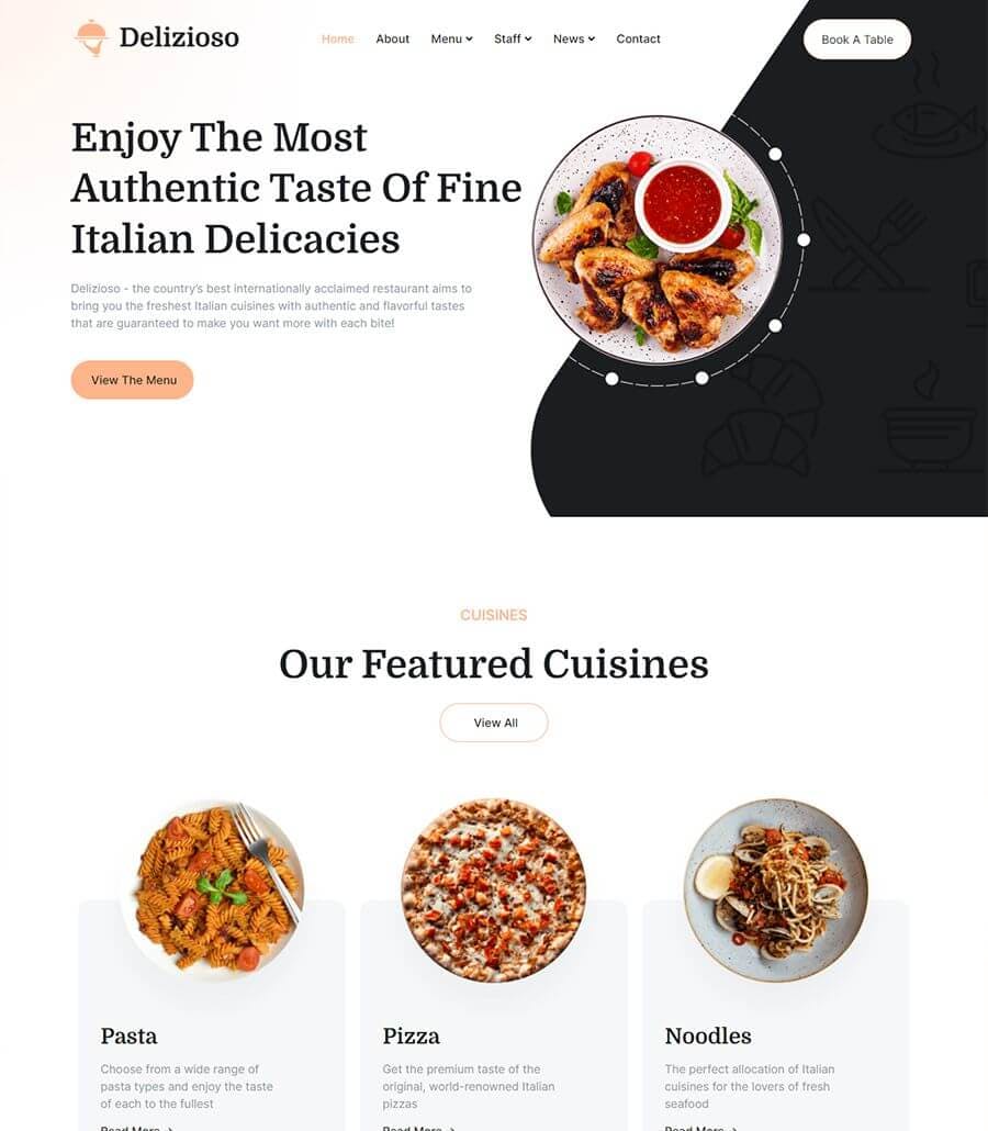 italian restaurant website design
